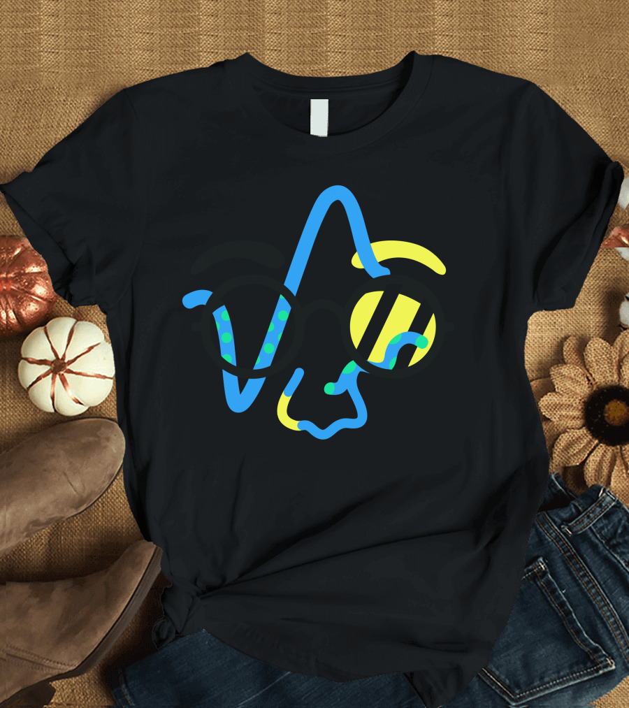 Mr Personality Abstract Line Art Face Glasses T-Shirt