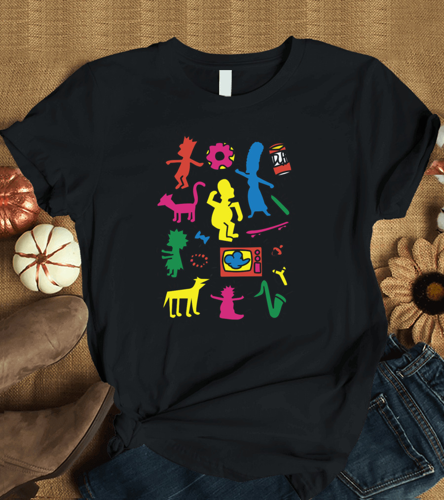 Bart Simpsons Neon Colors Dance Icons T-Shirt