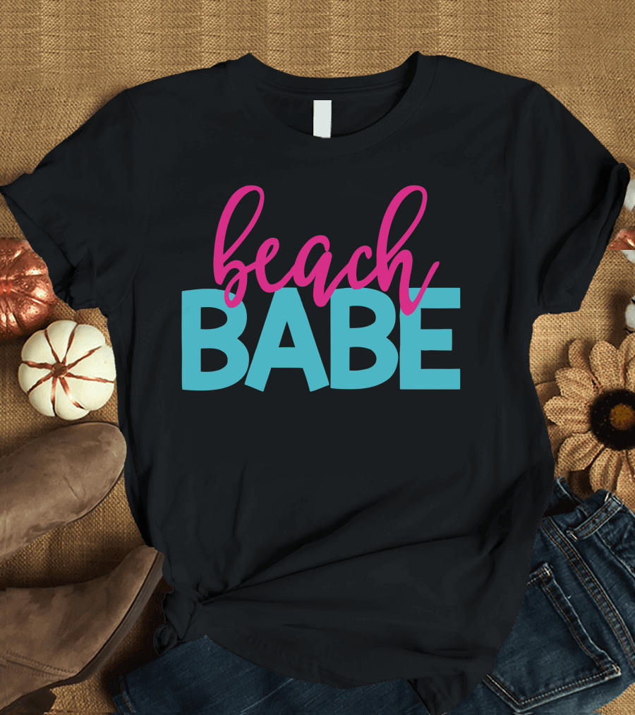 Beach Babe Vibrant Typography T-Shirt