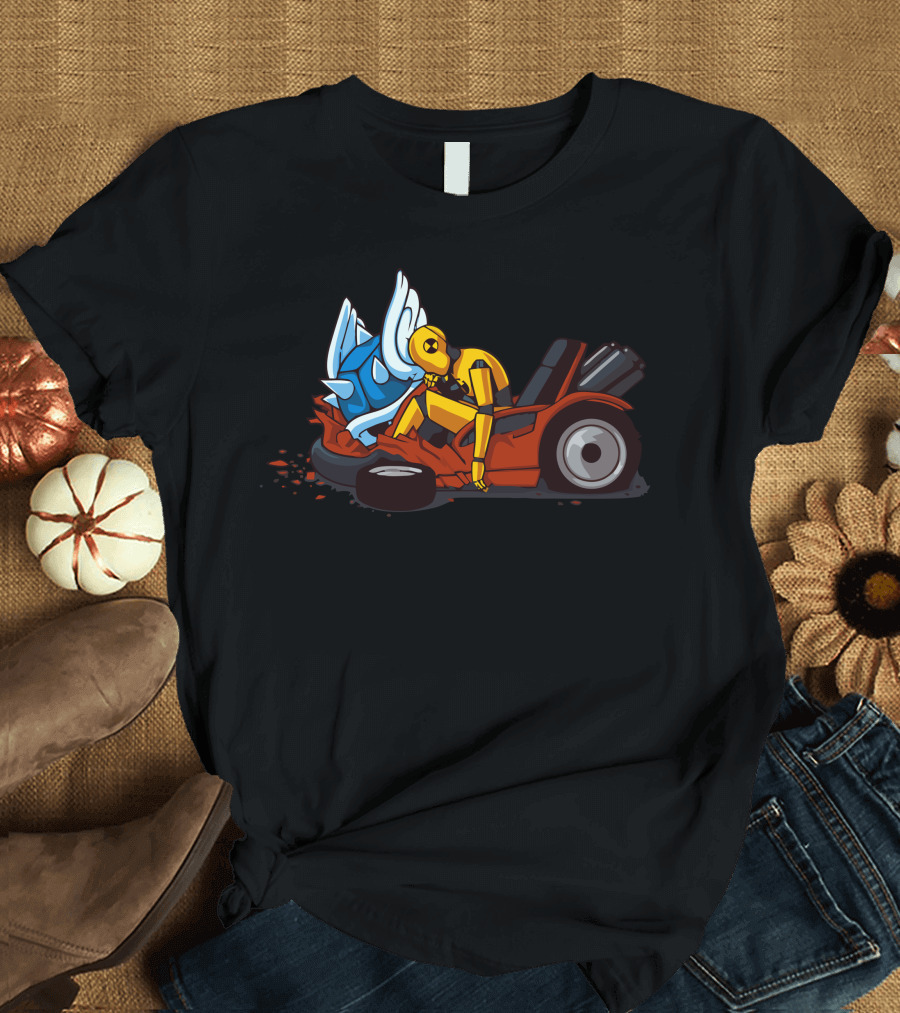 Crash Test Dummy Meets Blue Shell Collision T-Shirt