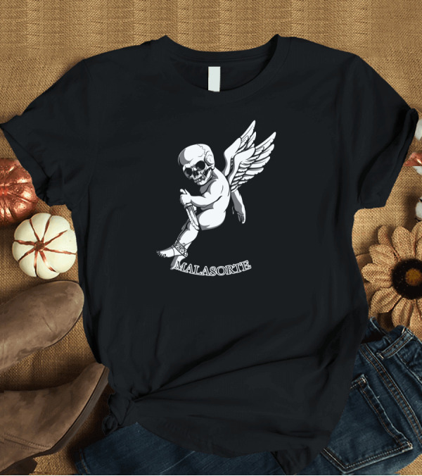 T-Shirt: Malasorte Winged Skull Cherub with Dagger T-Shirt Malasorte Winged Skull Cherub with Dagger T-Shirt