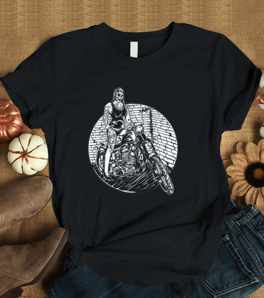 Ride Me Motorcycle Skeleton Tattoo Rider T-Shirt