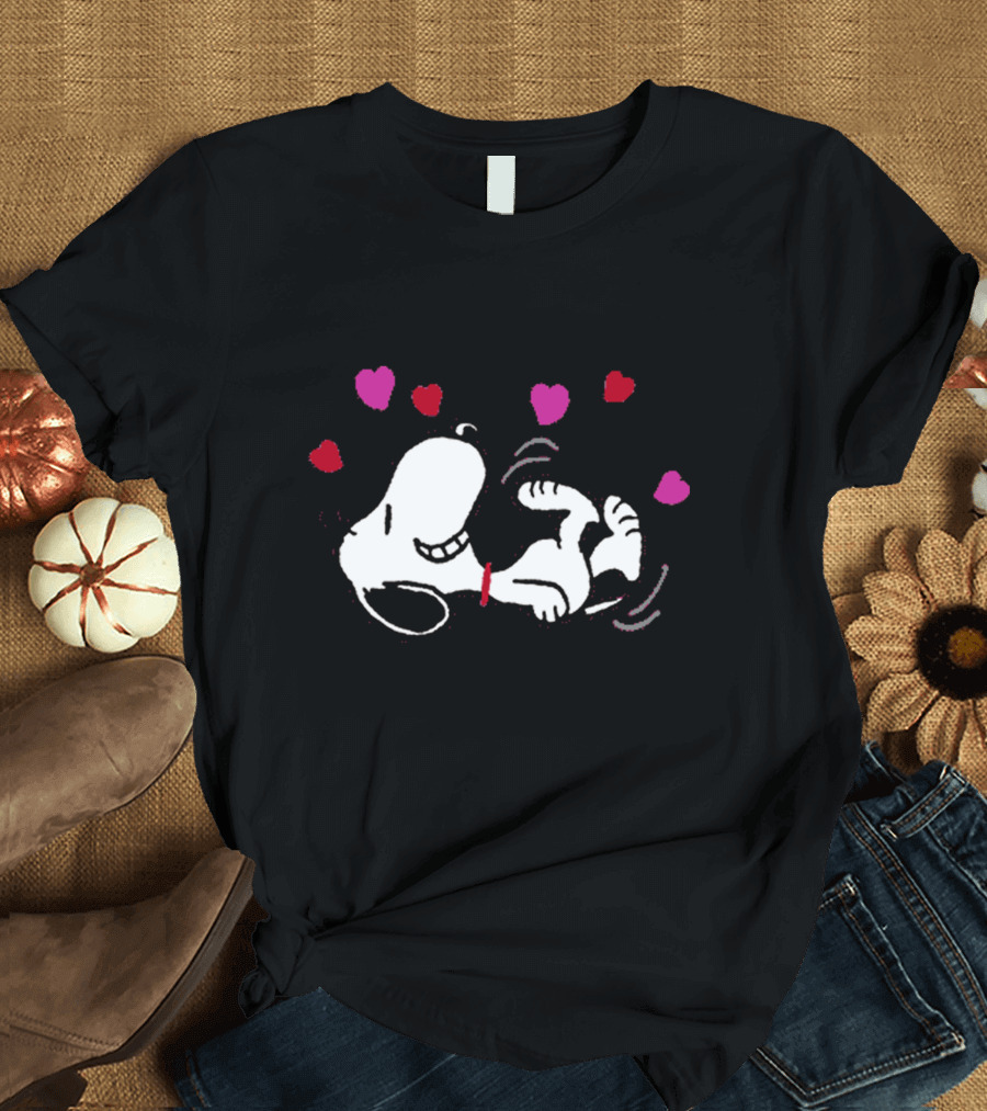 Snoopy Love Valentine Hearts Playful Peanuts T-Shirt