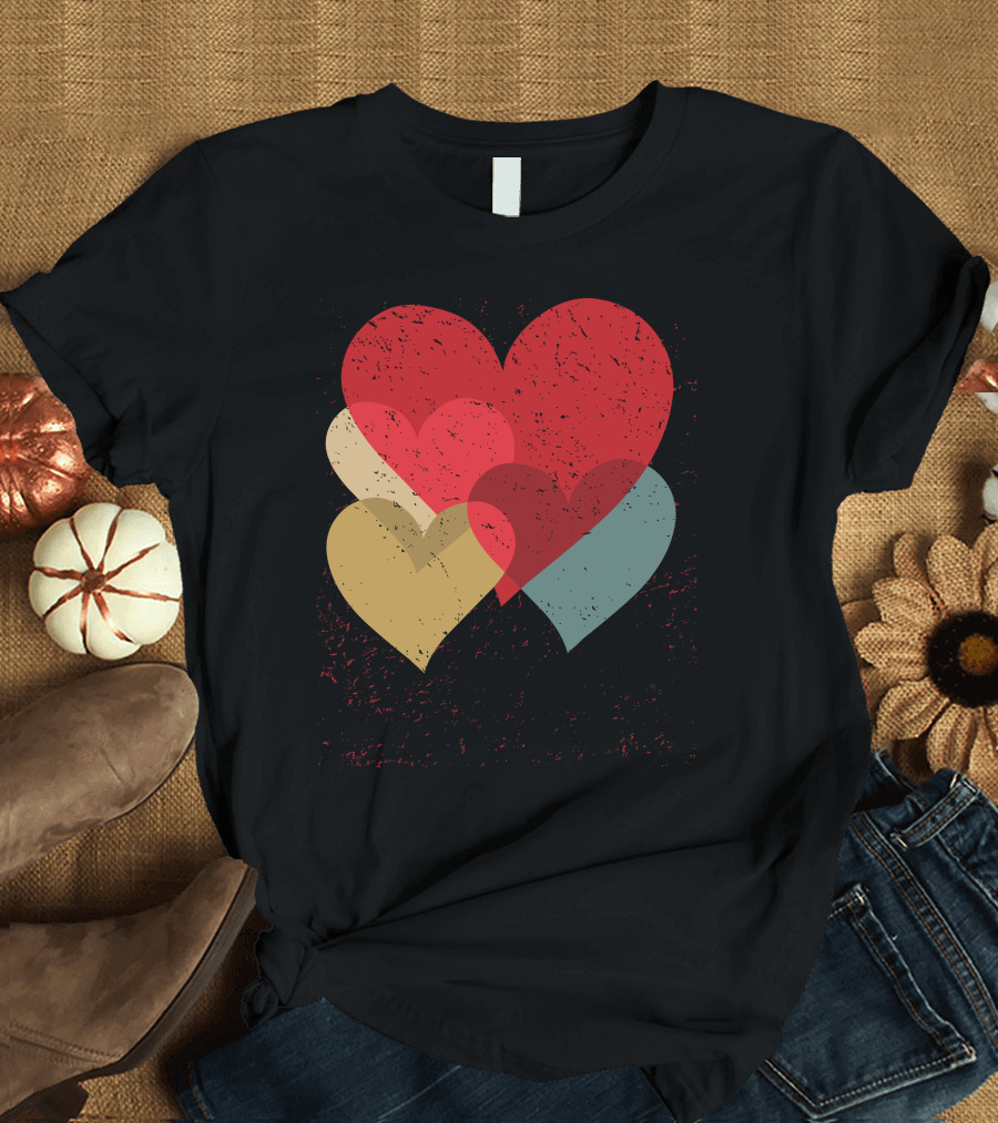 Happy Valentine's Day Vintage Hearts T-Shirt