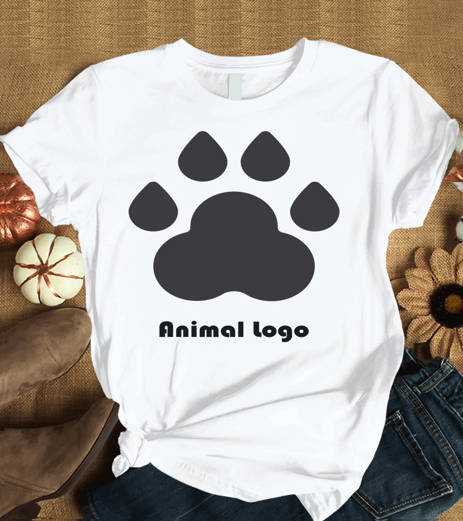 Animal Logo Paw Prints T-Shirt