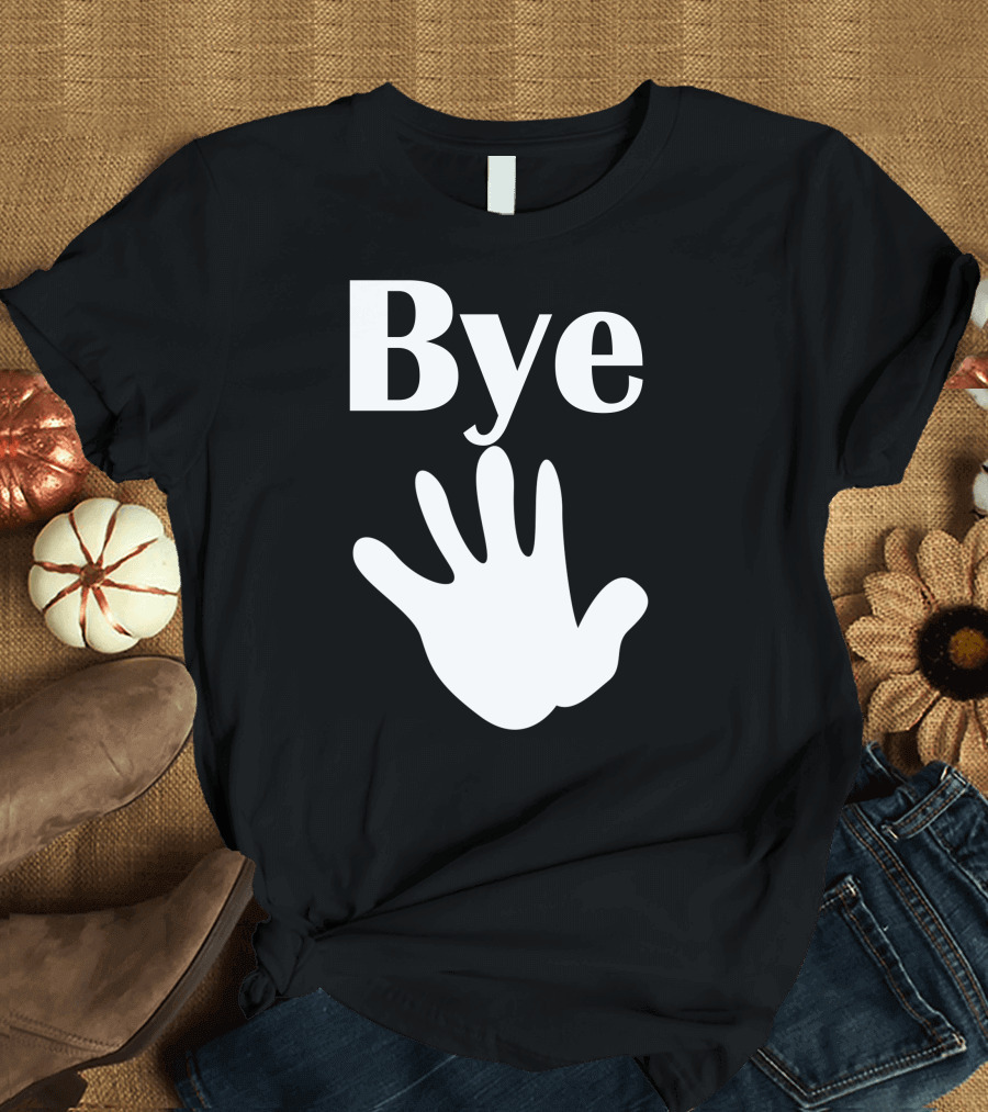 Bye White Handprint T-Shirt