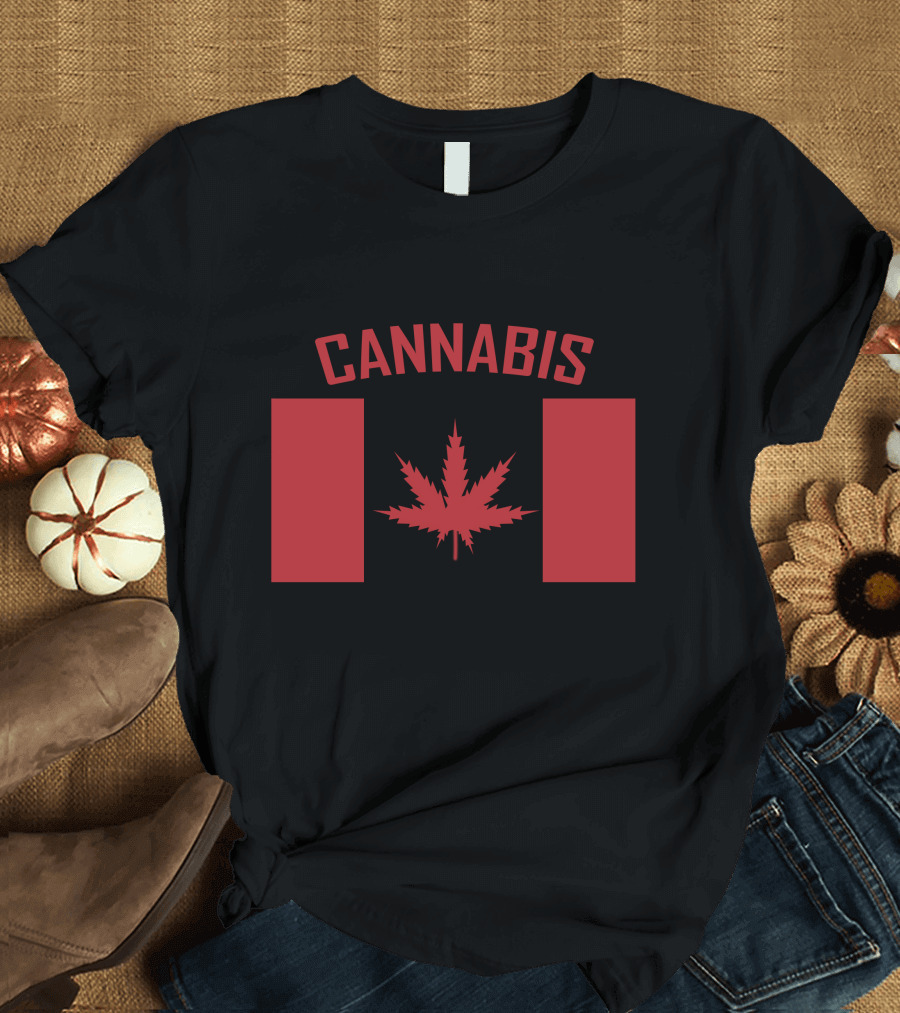 Cannabis Maple Leaf Flag T-Shirt