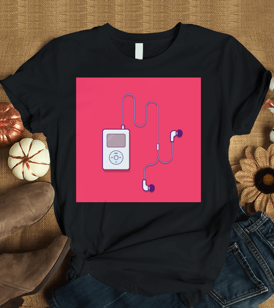 iPod Classic Retro Music Player with Earbuds T-Shirt