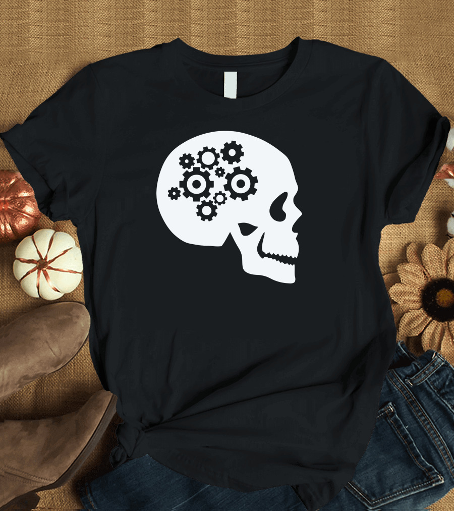 Mechanic Brain Gear Skull T-Shirt