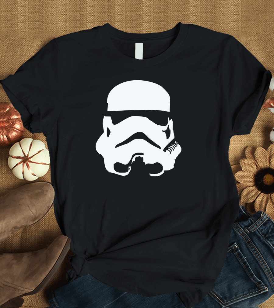 Storm Trooper Helmet Silhouette Iconic White T-Shirt