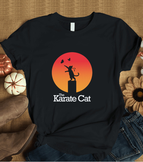 T-Shirt: The Karate Cat Sunset Butterfly T-Shirt The Karate Cat Sunset Butterfly T-Shirt