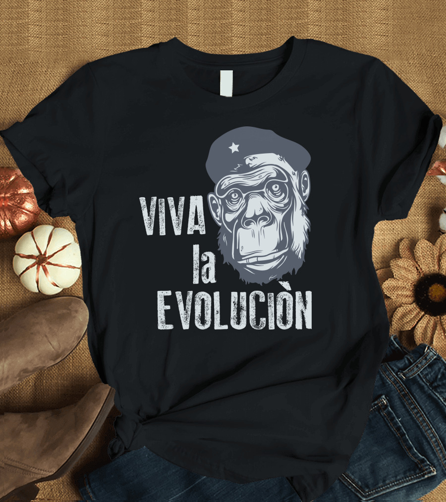 Viva La Evolucion Ape Che Beret T-Shirt