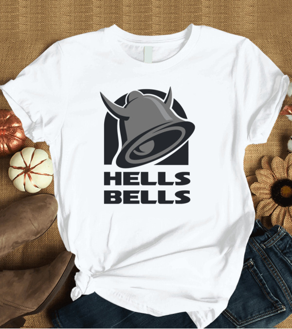 T-Shirt: Hells Bells Viking Horned Bell T-Shirt Hells Bells Viking Horned Bell T-Shirt