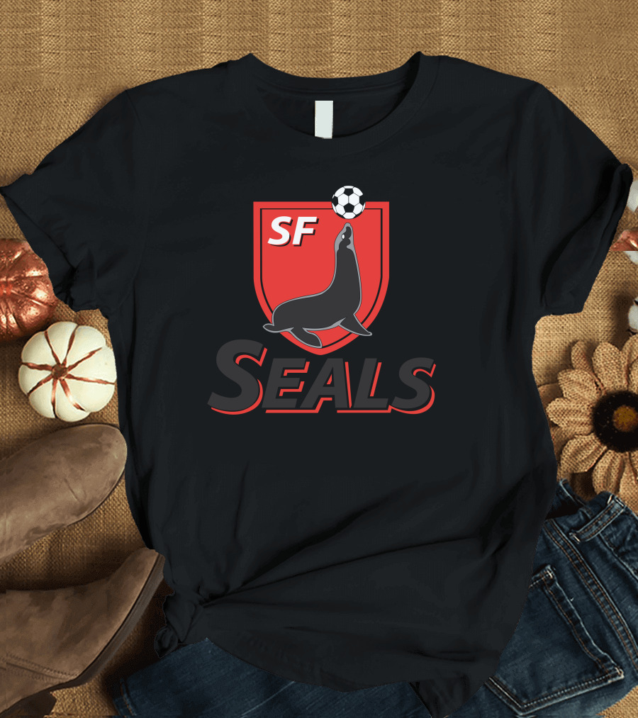 SF Seals Soccer Badge Seal Balancing Ball T-Shirt