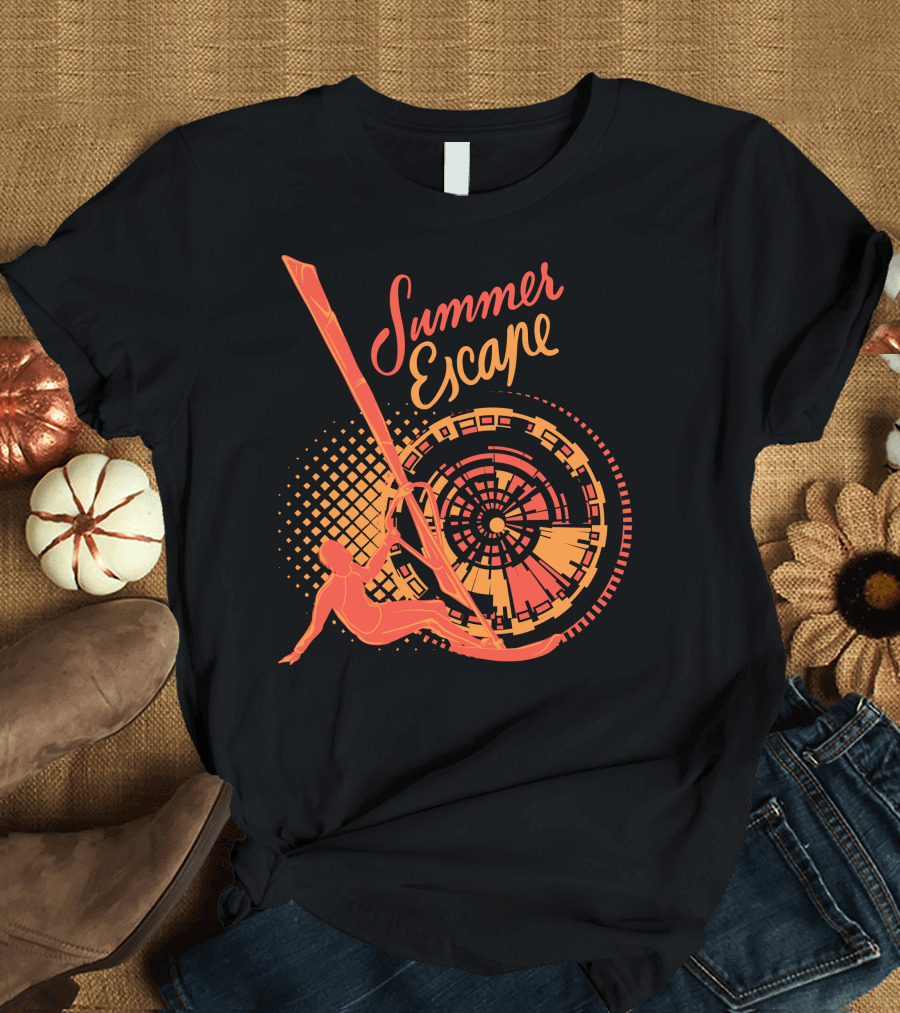 Summer Escape Windsurfing Adventure with Retro Geometric Vibes T-Shirt