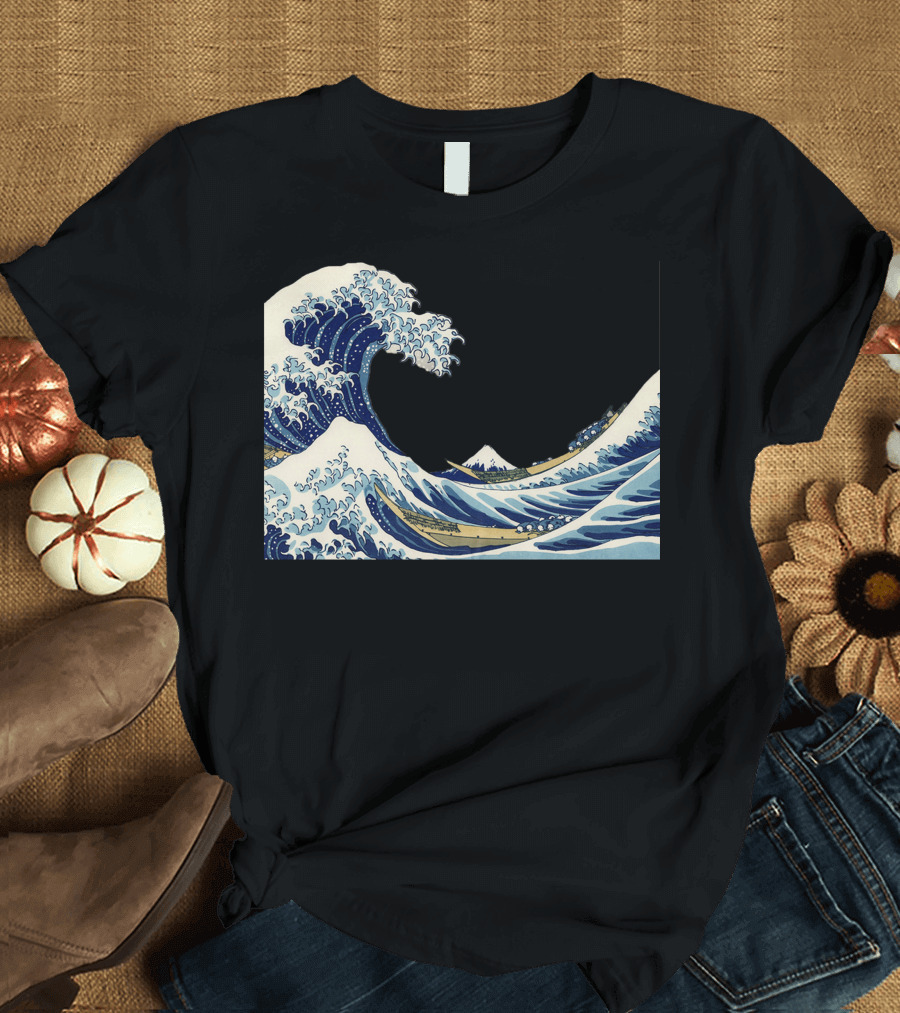The Great Wave off Kanagawa Cartoon T-Shirt