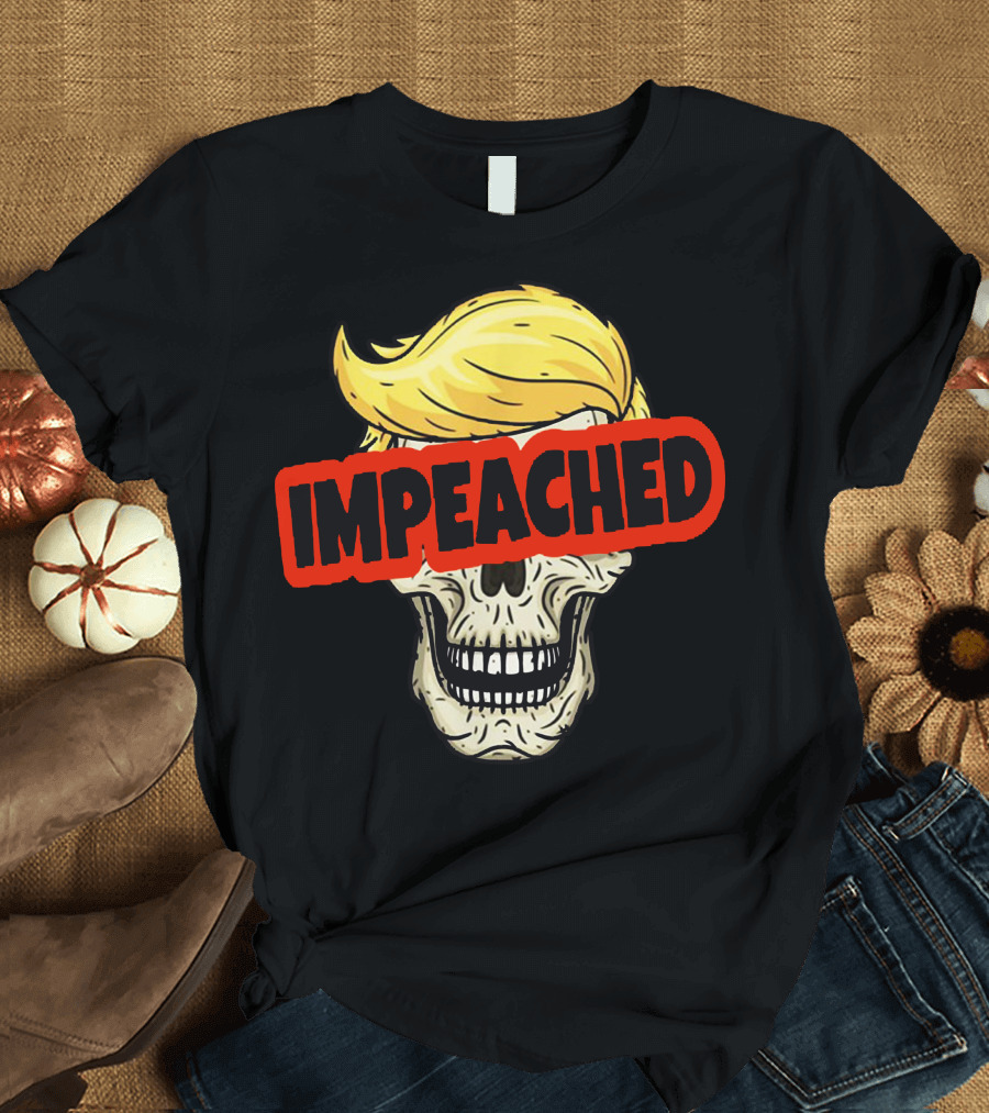 Impeached Trump Skull with Blonde Hair T-Shirt