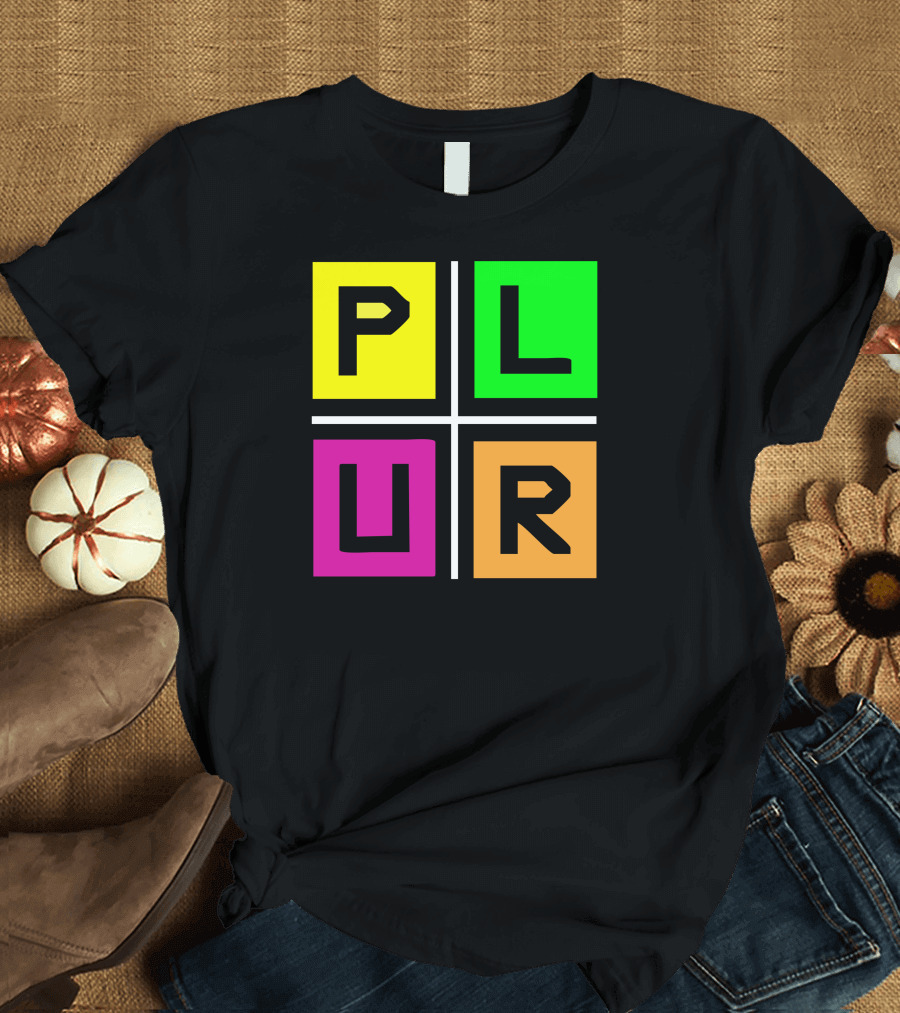 PLUR Bright Color Block T-Shirt