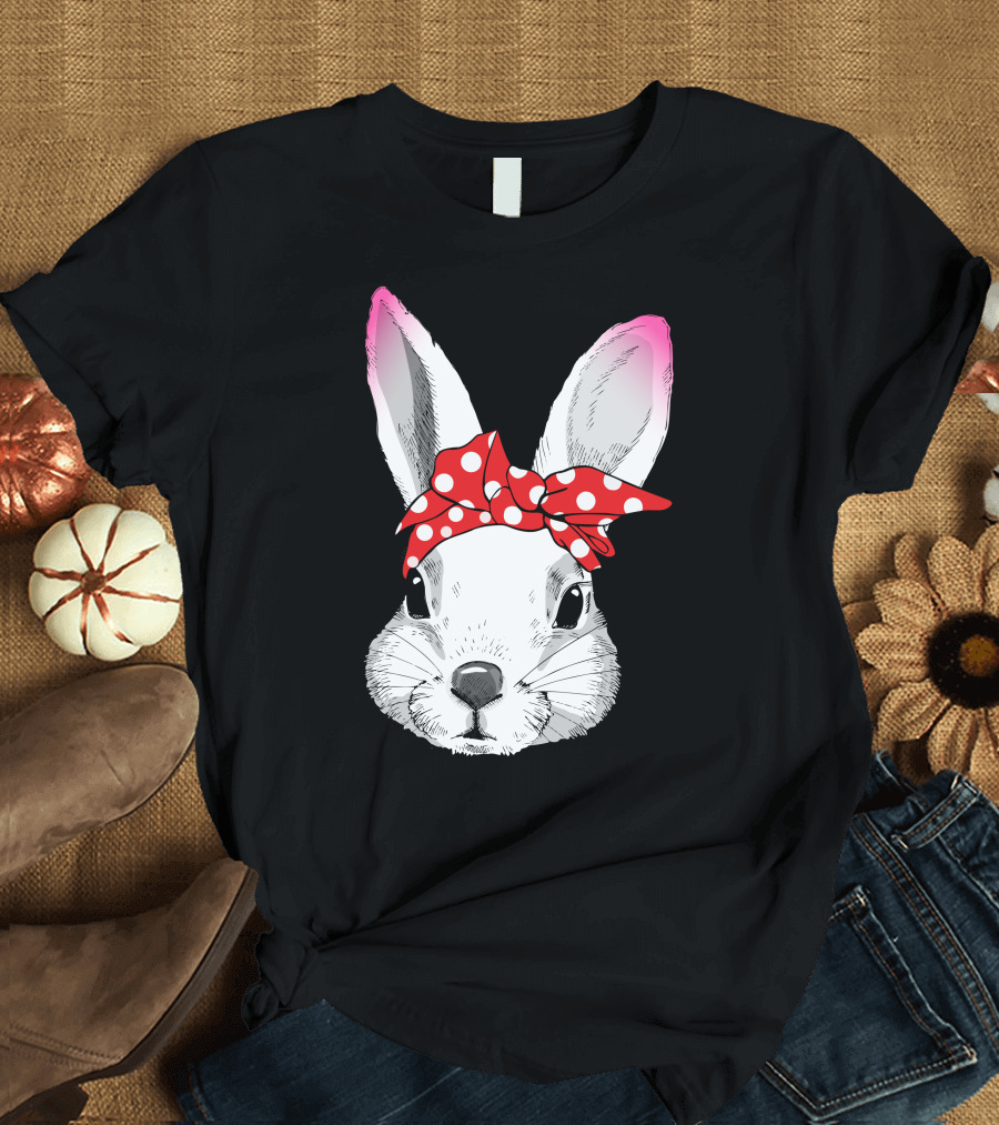 Rabbit with Red Polka Dot Bandana T-Shirt