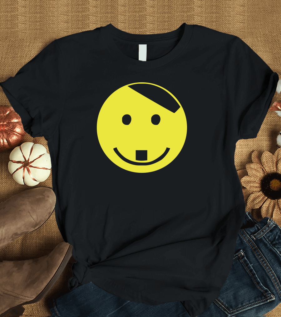 Smiley Face Adolf Hitler Icon with Yellow and Black Elements T-Shirt