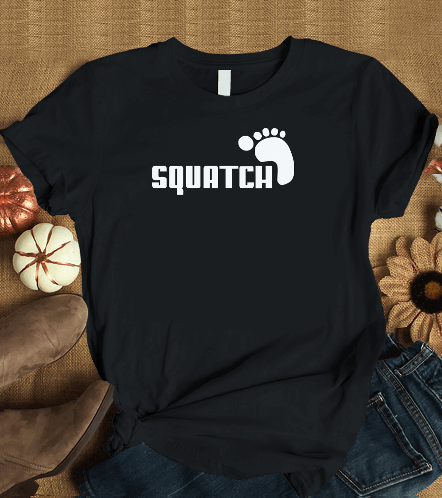 Sasquatch Footprint Squatch Bold Iconic Print T-Shirt