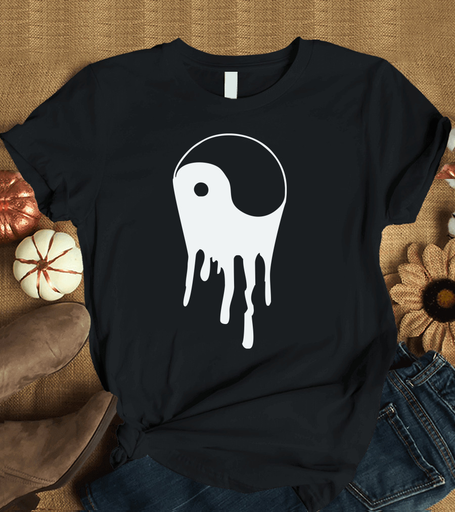 Yang And Yin Dripping Chinese Symbol Fashion Geek Yin-Yang Samurai T-Shirt