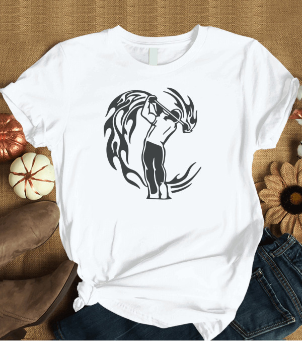 T-Shirt: Blazin' Fiery Golfer Swing Flame T-Shirt Blazin' Fiery Golfer Swing Flame T-Shirt
