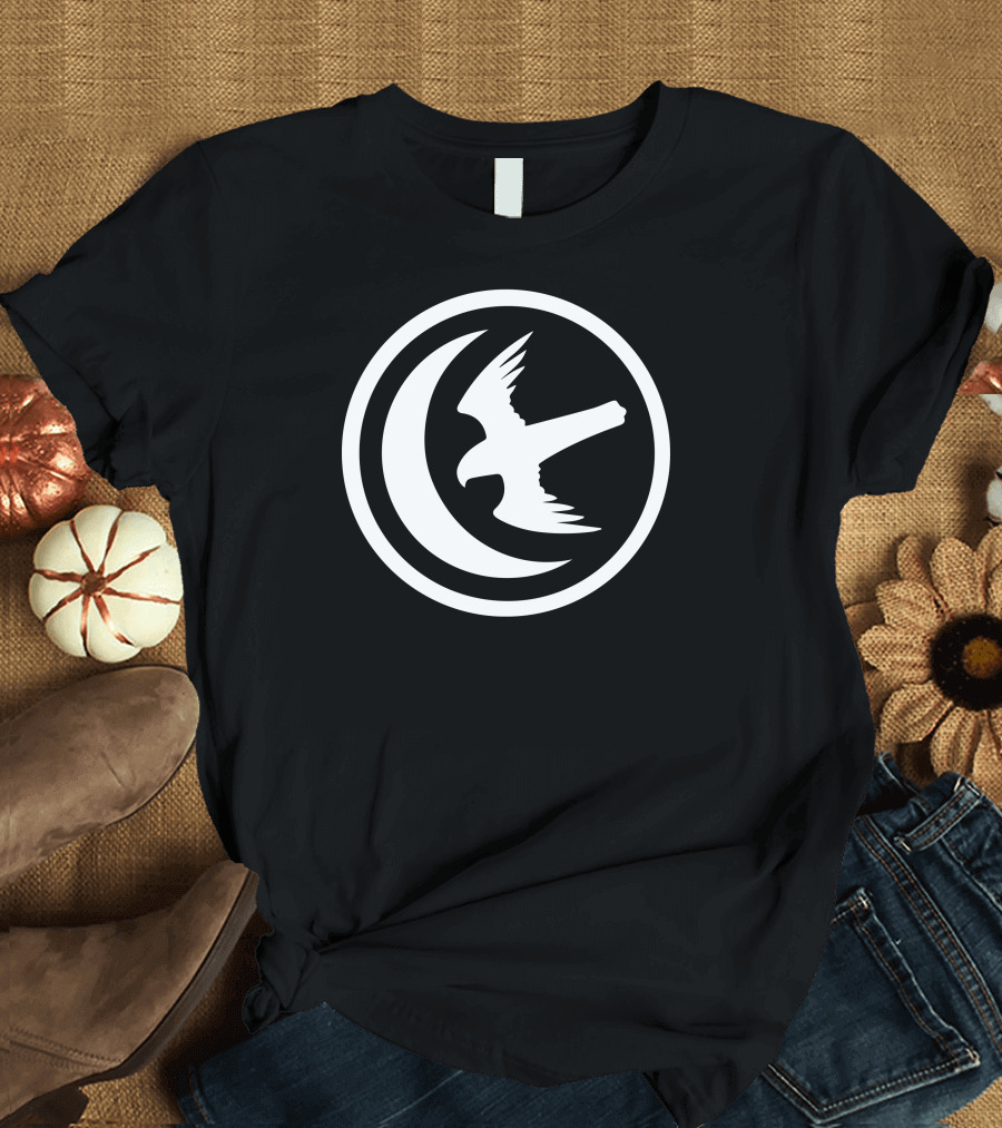 House Arryn Sigil with Falcon and Crescent Moon Emblem T-Shirt