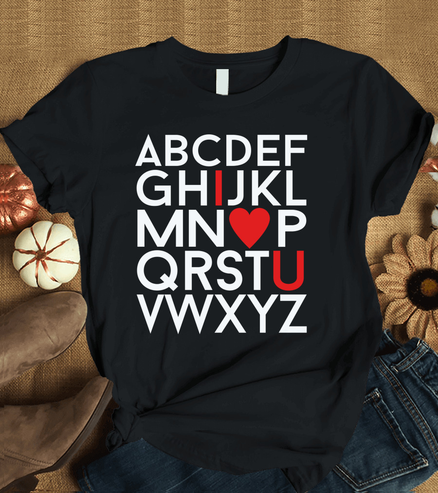 Alphabet I Heart U Kids Valentine T-Shirt