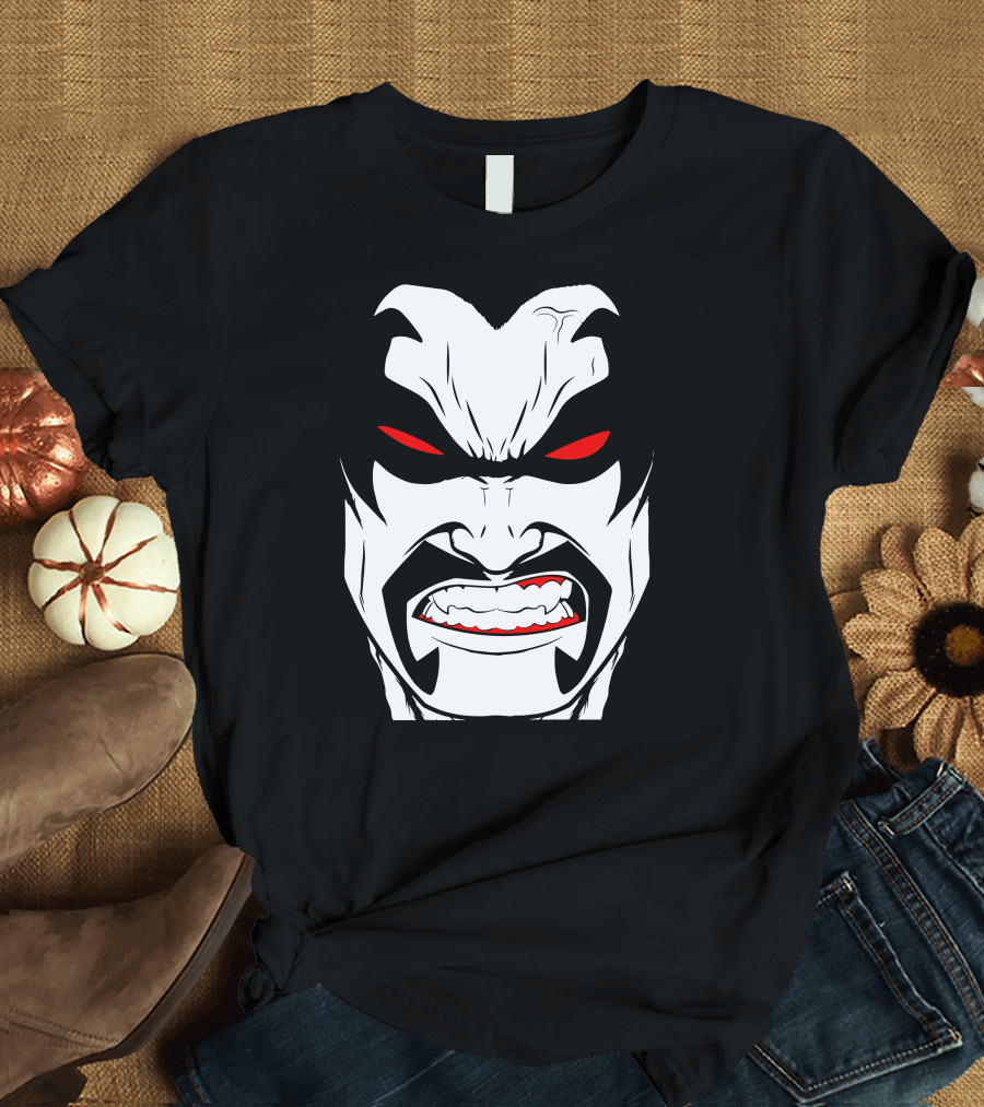 Lobo DC Comics Character Face with Red Eyes T-Shirt