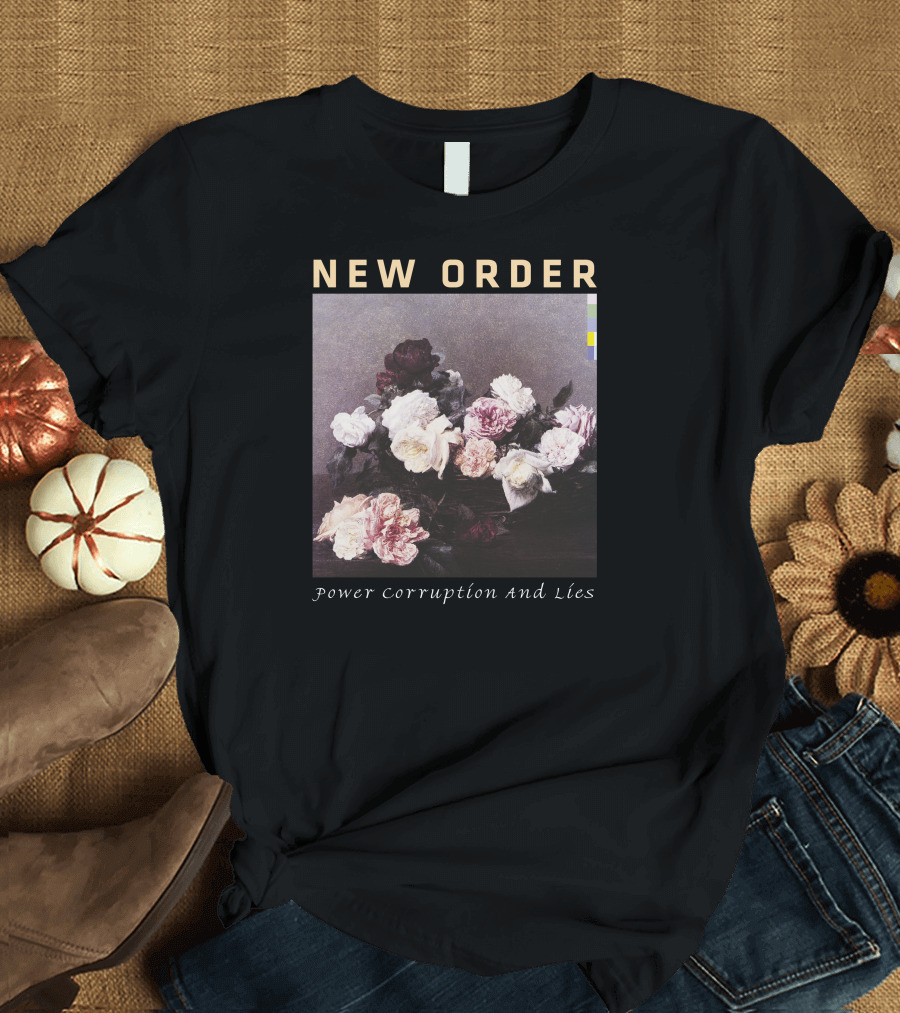 New Order Power Corruption And Lies Album Cover Art Roses T-Shirt