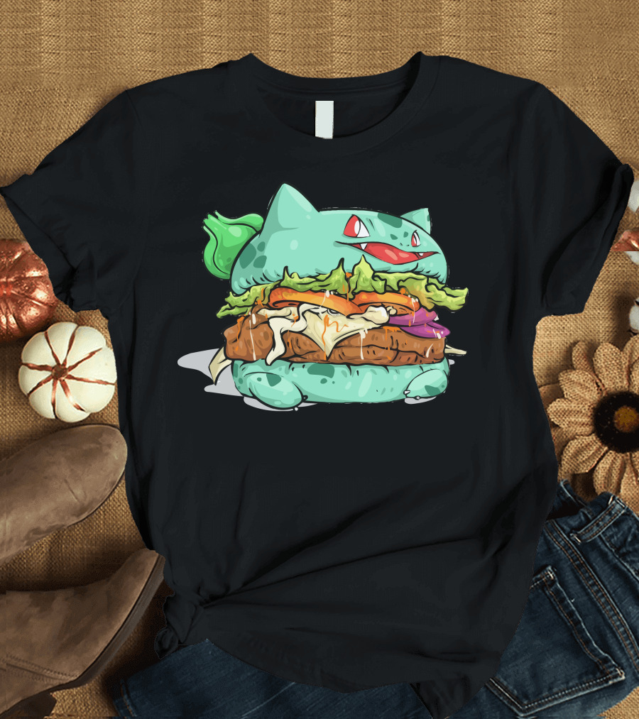 Bulbaburger Bulbasaur Burger Mashup T-Shirt