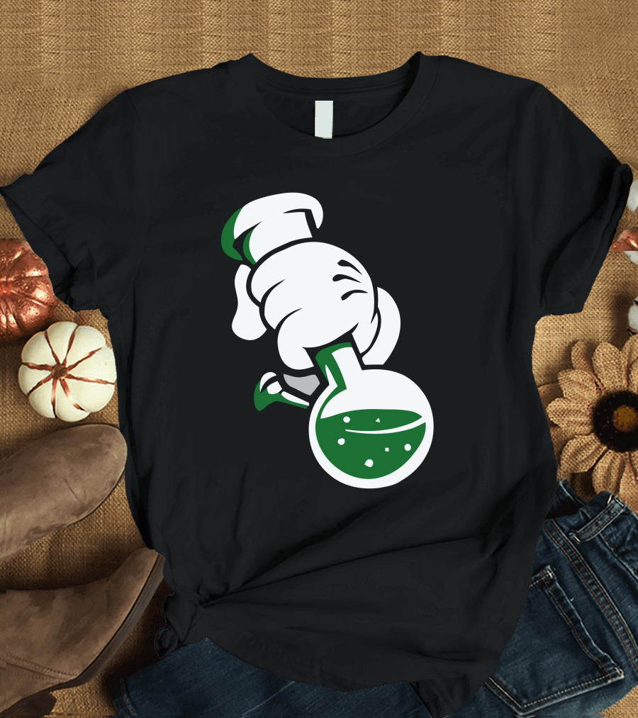 Cartoon Hands Holding Bong Flask T-Shirt