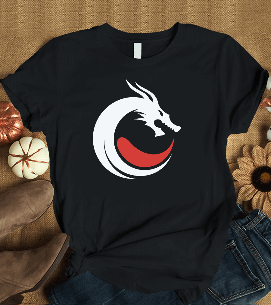 Dragon Cool Red and White Circle T-Shirt