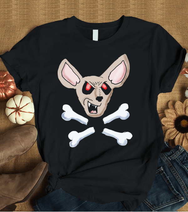 T-Shirt: Evil Chihuahua Skull and Crossbones T-Shirt Evil Chihuahua Skull and Crossbones T-Shirt