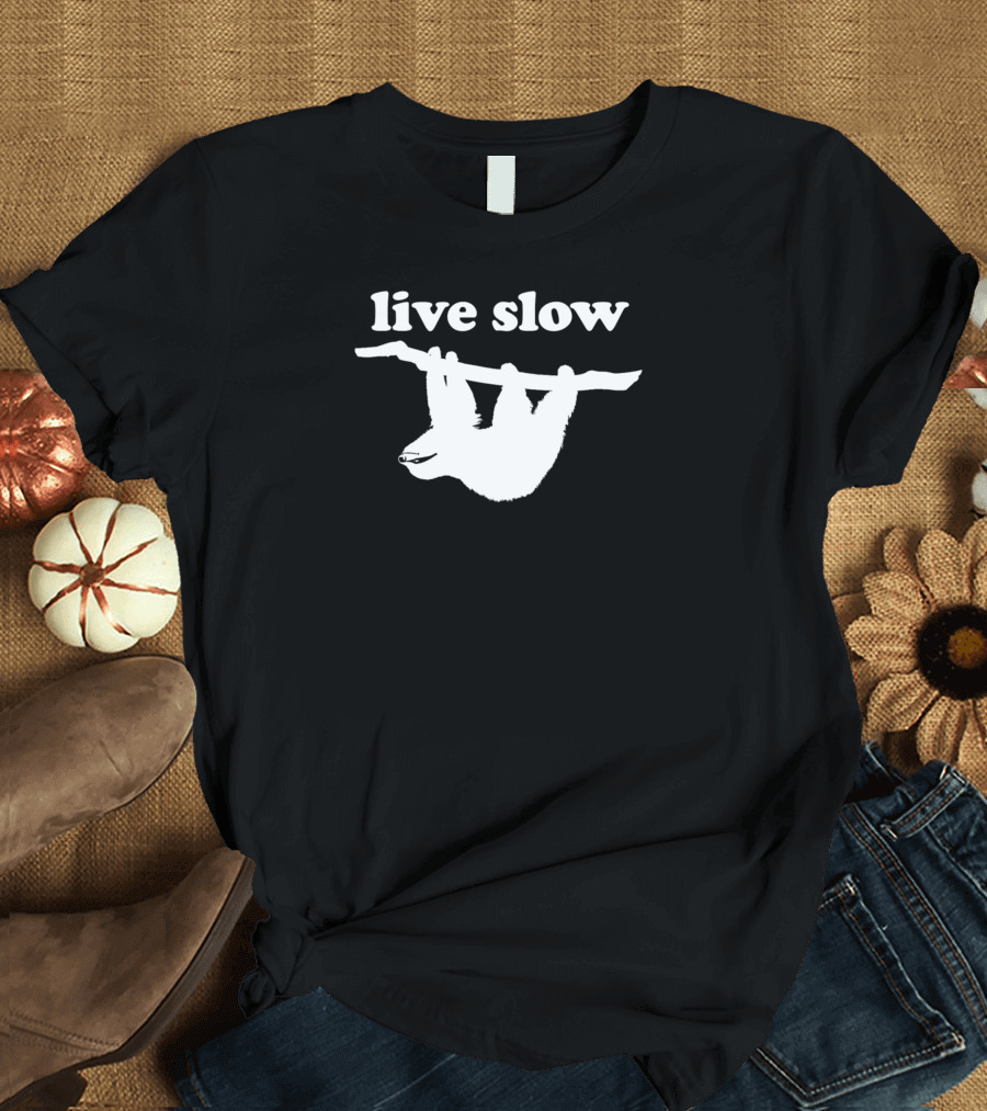 Live Slow Sloth Hanging T-Shirt