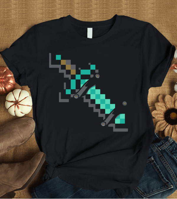 T-Shirt: A Diamond Sword In The Rough Pixelated Emerald Sword T-Shirt A Diamond Sword In The Rough Pixelated Emerald Sword T-Shirt