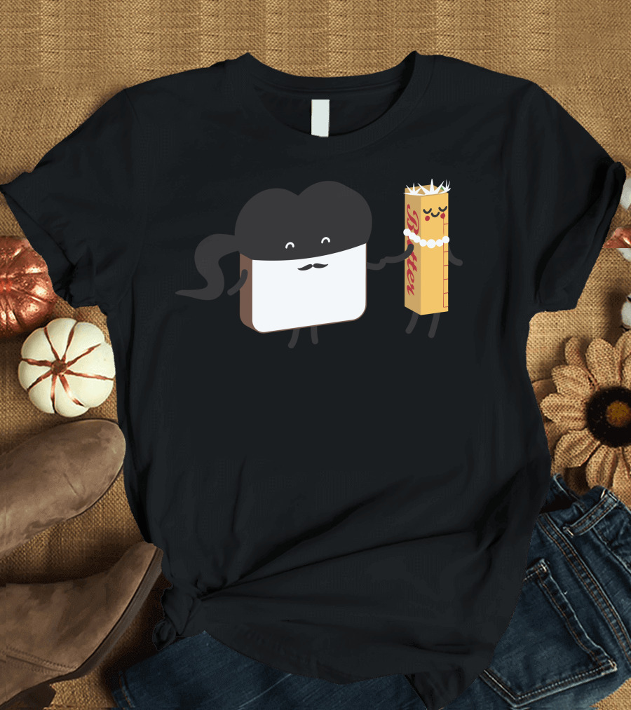 Bread And Butter True Love Mustache Crown Romance T-Shirt