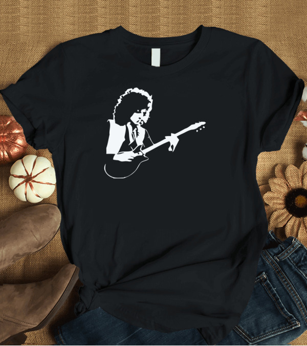 T-Shirt: Brian May Queen Guitarist Silhouette Iconic Rock Legend T-Shirt Brian May Queen Guitarist Silhouette Iconic Rock Legend T-Shirt