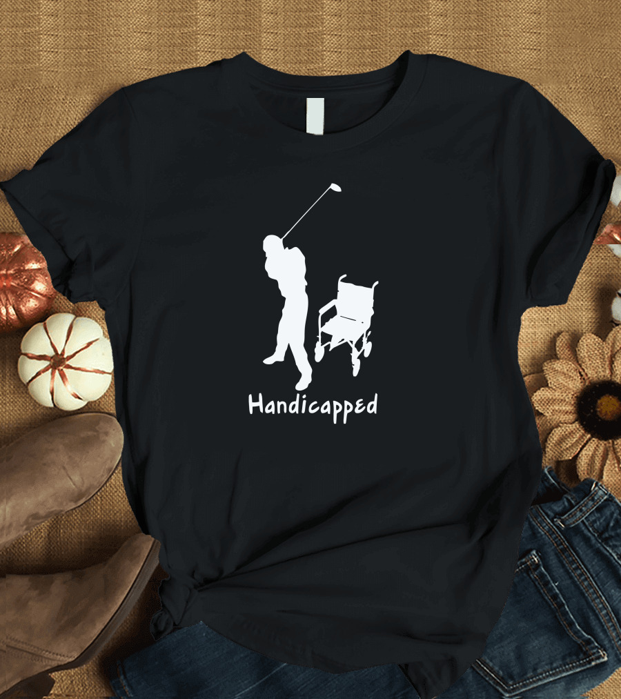 Handicapped Golfer Silhouette with Wheelchair T-Shirt