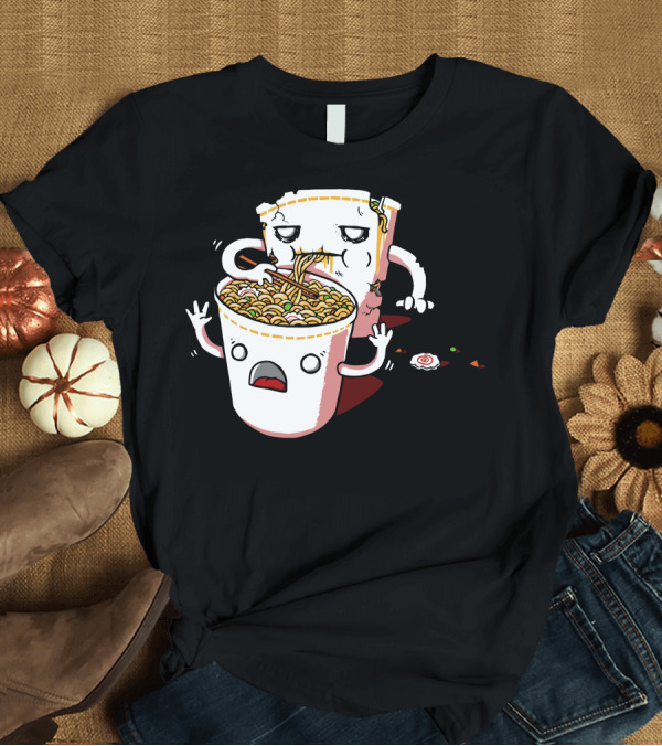 T-Shirt: Noooodles Eating Cup Noodles Comic Character T-Shirt Noooodles Eating Cup Noodles Comic Character T-Shirt
