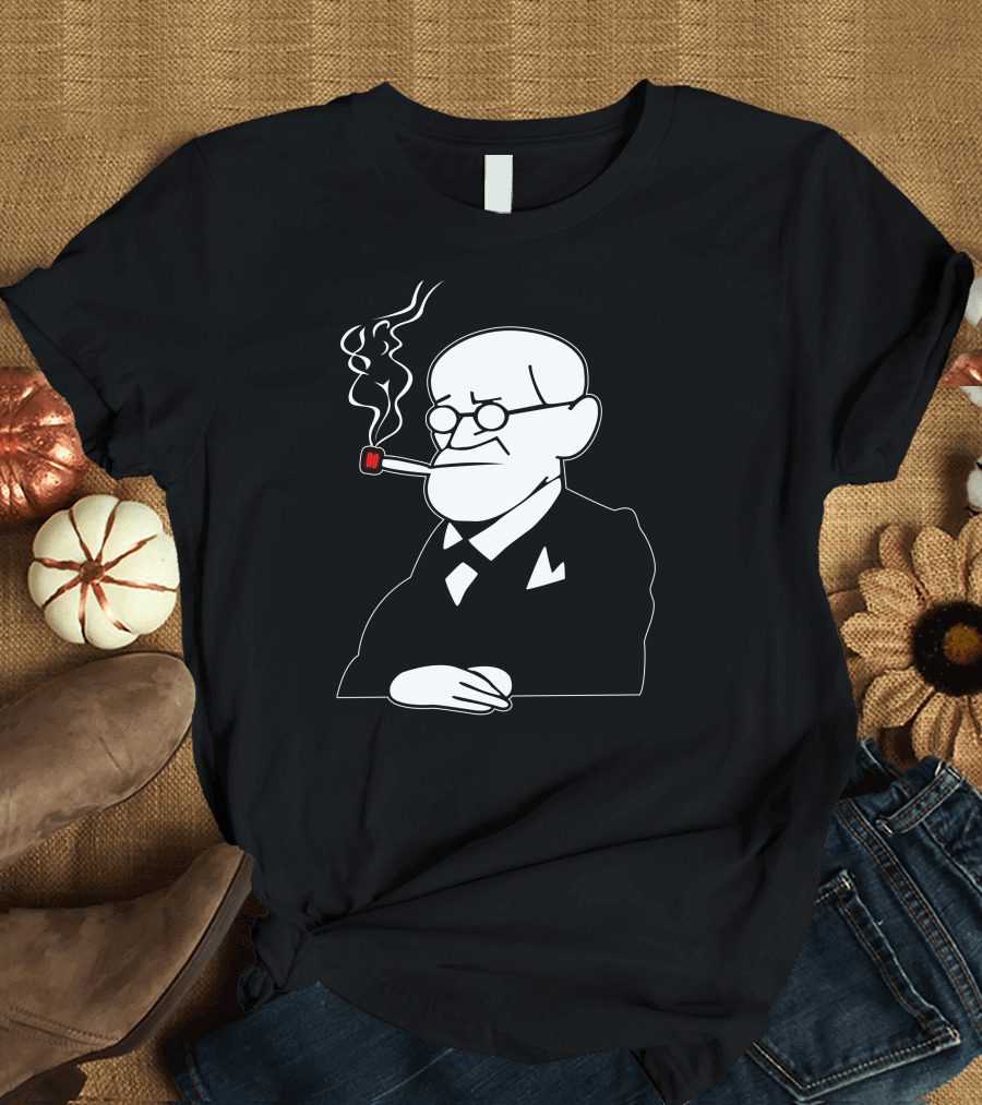 Sigmund Freud Smoking Cartoon T-Shirt