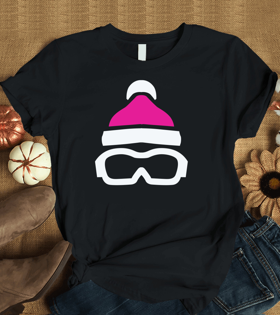 Ski Goggles and Pink Winter Hat T-Shirt