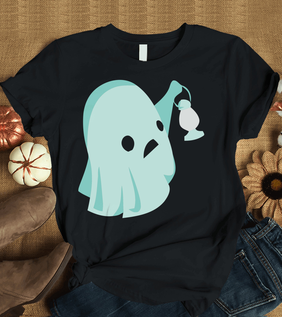 Spooked Ghost Holding Lantern T-Shirt