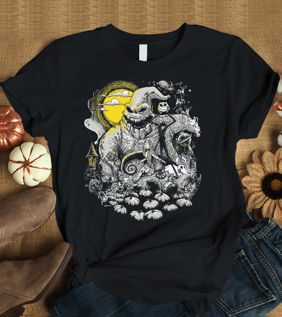 The Nightmare Before Christmas Halloween Full Moon Scene T-Shirt