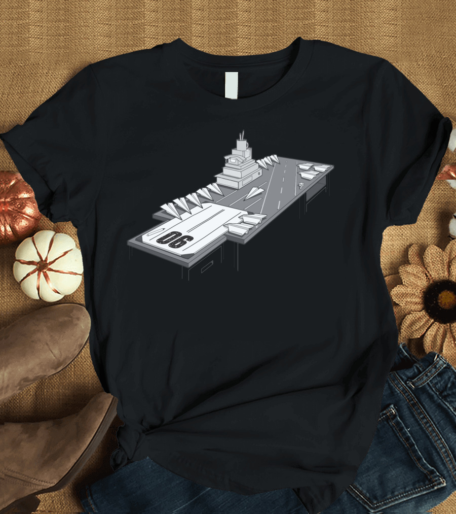 The War Against Work Paper Airplane Aircraft Carrier 06 T-Shirt
