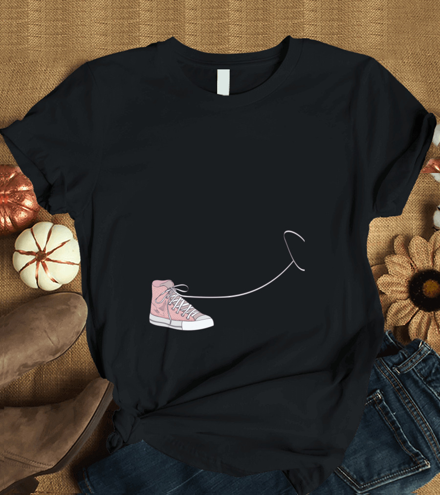 Shoes Pink High-Top Sneaker with Long Shoelace T-Shirt