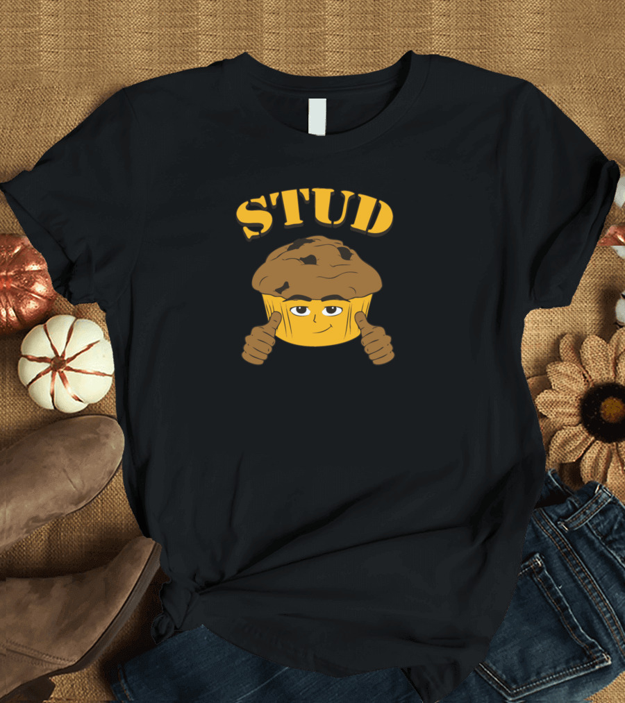 STUD Muffin Character with Confident Expression T-Shirt