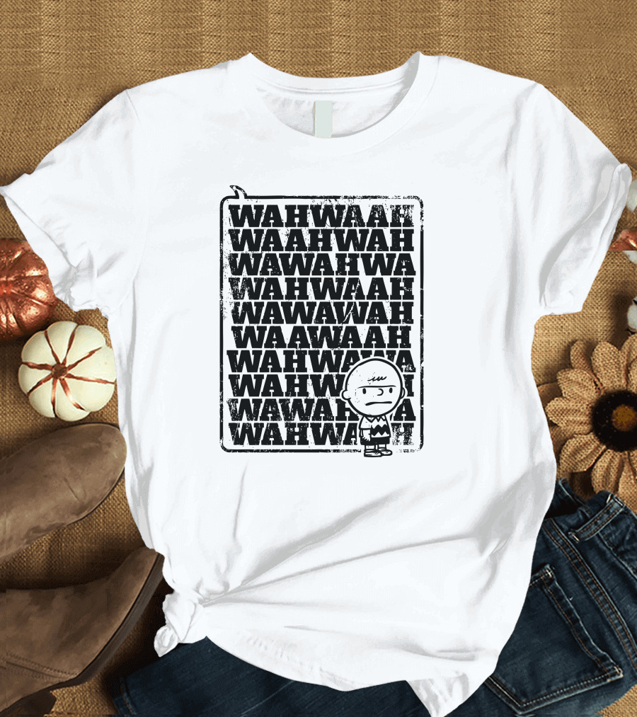 Adult Charlie Wah Wah Speech Bubble Black T-Shirt