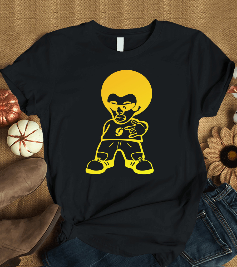 Cute Afro Iconic Cartoon Yellow Retro Style Character T-Shirt